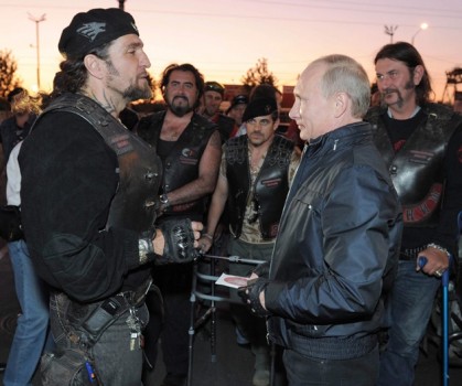 Russian Prime Minister Vladimir Putin visits a bike festival in Novorossiysk